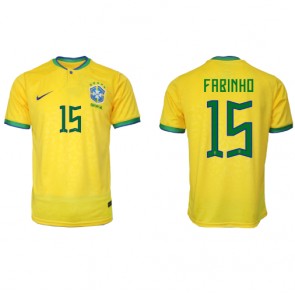 Lacne Muži Futbalové dres Brazília Fabinho #15 MS 2022 Krátky Rukáv - Domáci